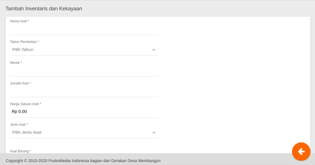 Input data inventaris desa