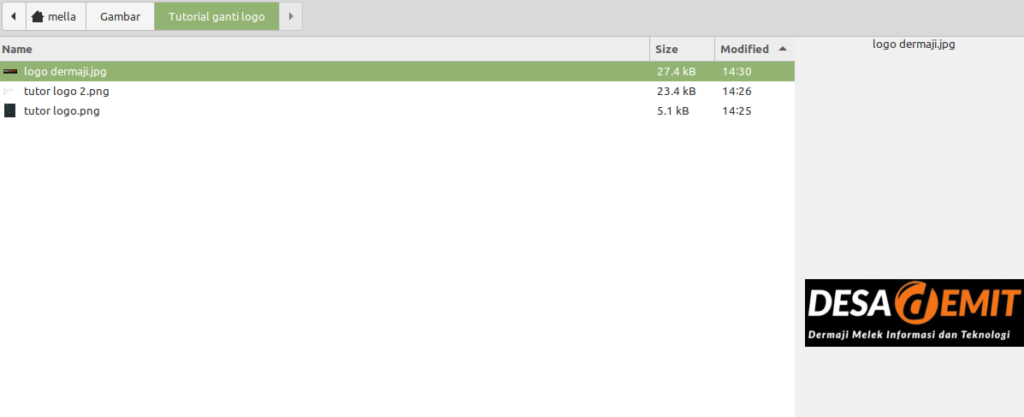 tutorial ganti logo