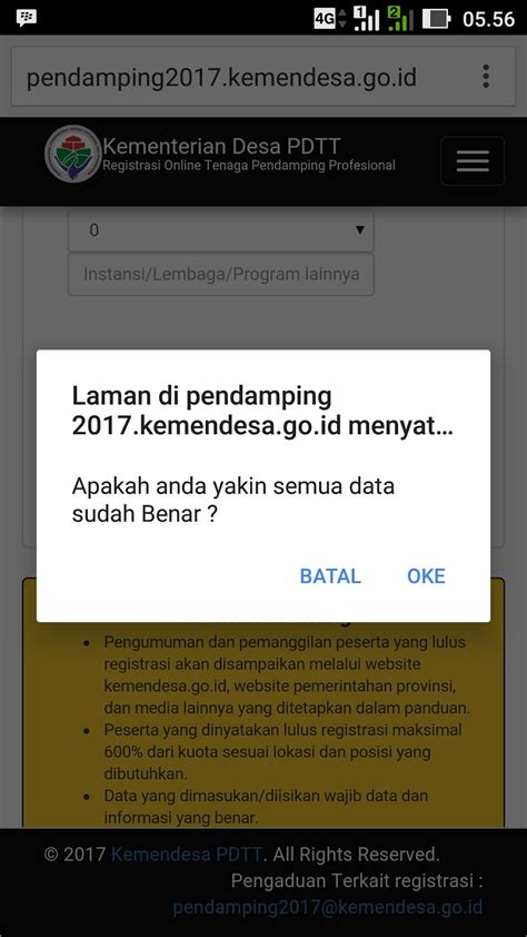 tata cara pendaftaran online pendamping desa